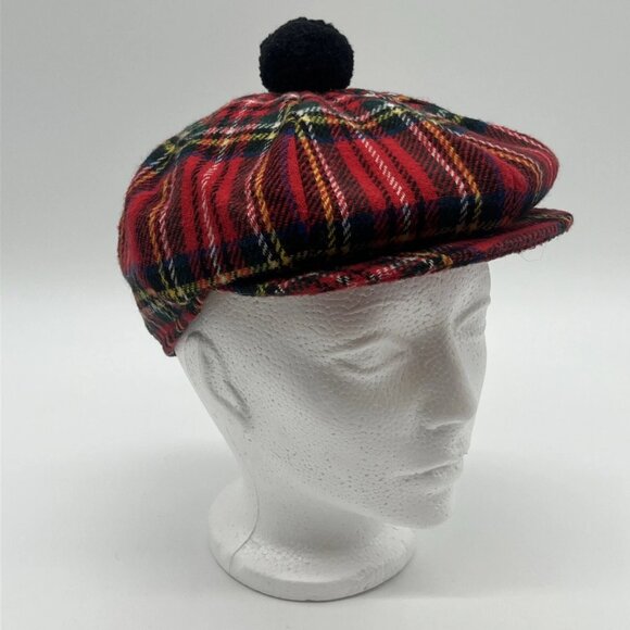 Glen Appin of Scotland Harris Tweed Flat Cap Royal Stewart Tartan Plaid Size M - Picture 2 of 8